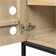 Pemberly Row Recycled Pine 4-Door Sideboard in Sand Oak with Iron Base