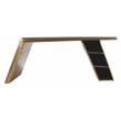Pemberly Row Solid Wood and Aluminum Writing Desk in Brass with 3 Shelves