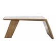 Pemberly Row Solid Wood and Aluminum Writing Desk in Brass with 3 Shelves