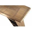 Pemberly Row Solid Wood and Aluminum Writing Desk in Brass with 3 Shelves