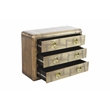 Pemberly Row 3-Drawer Solid Wood and Aluminum Chest in Brass Finish