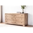 Pemberly Row 6-Drawer Solid Wood Dresser in Rustic Light Brown