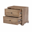 Pemberly Row 2-Drawer Solid Wood Nightstand in Rustic Light Brown