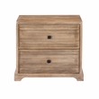 Pemberly Row 2-Drawer Solid Wood Nightstand in Rustic Light Brown
