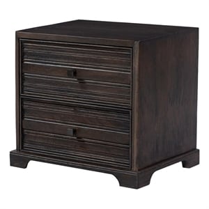 Pemberly Row 2-Drawer Solid Wood Nightstand in Rustic Light Brown