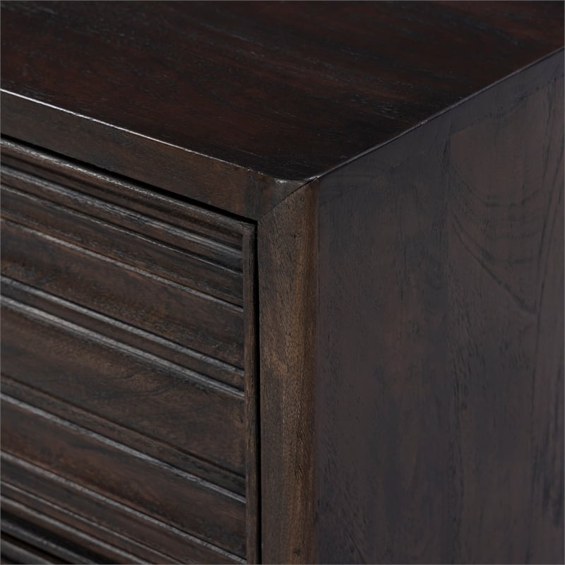 Pemberly Row 2-Drawer Solid Wood Nightstand in Rustic Light Brown