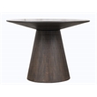 Pemberly Row Solid Mango Wood Round Dining Table in Charred Ember Brown