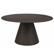 Pemberly Row Solid Mango Wood Round Dining Table in Charred Ember Brown