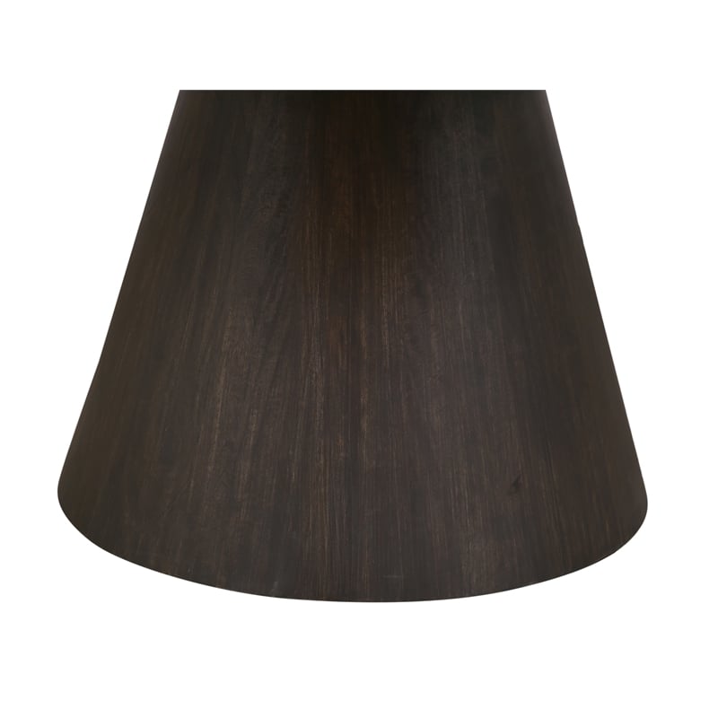 Pemberly Row Solid Mango Wood Round Dining Table in Charred Ember Brown