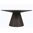 Pemberly Row Solid Mango Wood Round Dining Table in Charred Ember Brown
