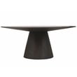 Pemberly Row Solid Mango Wood Round Dining Table in Charred Ember Brown