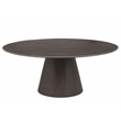 Pemberly Row Solid Mango Wood Round Dining Table in Charred Ember Brown