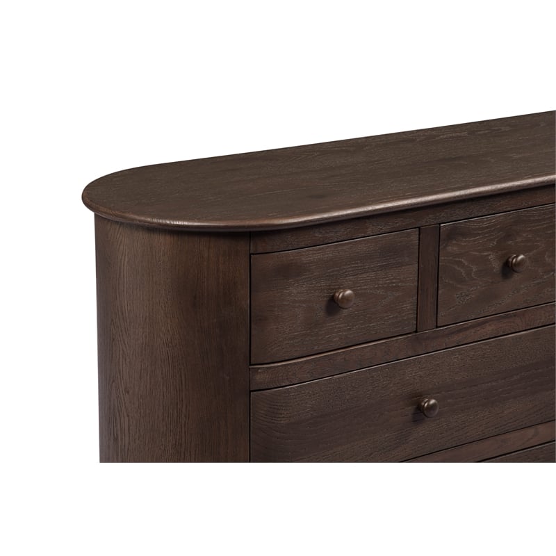 Pemberly Row 8-Drawer Solid Oak Dresser in Appalachian Brown
