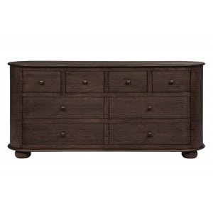 Pemberly Row 8-Drawer Solid Oak Dresser in Appalachian Brown