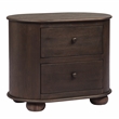 Pemberly Row 2-Drawer Solid Oak Nightstand in Appalachian Brown