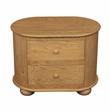 Pemberly Row 2-Drawer Solid Oak Nightstand in Natural Finish