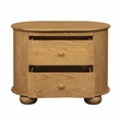 Pemberly Row 2-Drawer Solid Oak Nightstand in Natural Finish