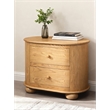 Pemberly Row 2-Drawer Solid Oak Nightstand in Natural Finish