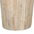 Pemberly Row Solid Mango Wood Round Drum End Table in Natural Finish