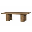 Pemberly Row Solid Mango Wood Rectangular Cocktail Table in Spice Tan