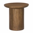 Pemberly Row Contemporary Solid Mango Wood Round End Table in Spice Tan