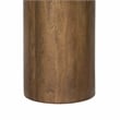 Pemberly Row Contemporary Solid Mango Wood Round End Table in Spice Tan