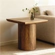 Pemberly Row Contemporary Solid Mango Wood Square End Table in Spice Tan