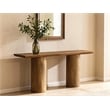 Pemberly Row Contemporary Solid Mango Wood Console Table in Spice Tan