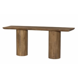 Pemberly Row Contemporary Solid Mango Wood Console Table in Spice Tan