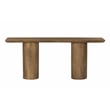 Pemberly Row Contemporary Solid Mango Wood Console Table in Spice Tan