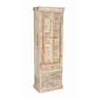 Pemberly Row Solid Wood Louvered Door Cabinet in Natural Finish