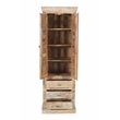 Pemberly Row Solid Wood Louvered Door Cabinet in Natural Finish