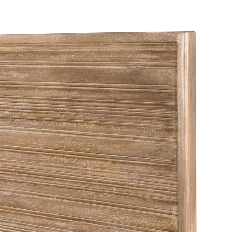 Pemberly Row Eastern King Solid Wood Bed in Rustic Light Brown