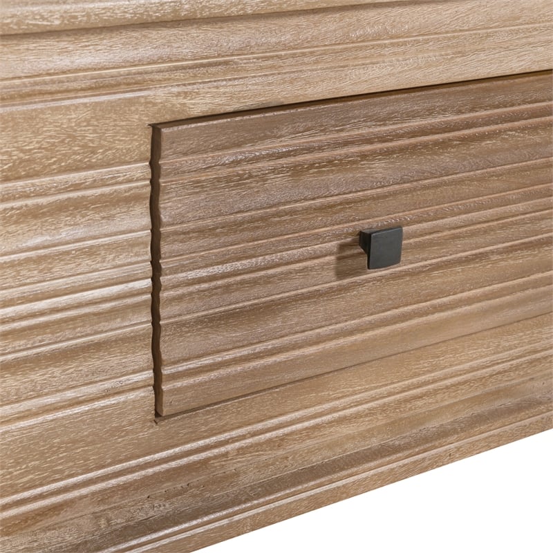 Pemberly Row California King Solid Wood Bed in Rustic Light Brown
