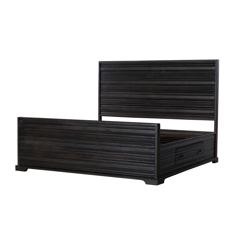 Pemberly Row California King Solid Wood Bed in Rich Umber Brown