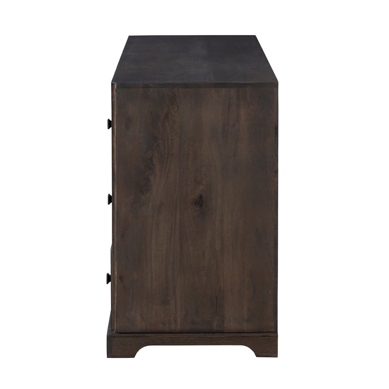 Pemberly Row 6-Drawer Solid Wood Dresser in Rich Umber Brown