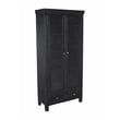 Pemberly Row Solid Wood Louvered Door Armoire in Charcoal Finish