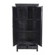 Pemberly Row Solid Wood Louvered Door Armoire in Charcoal Finish