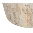 Pemberly Row Solid Mango Wood Drum Coffee Table in Natural Finish