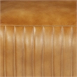 Pemberly Row Contemporary Genuine Leather Square Pouf in Caramel