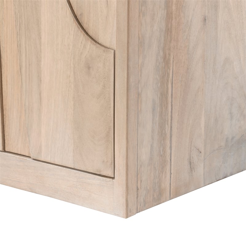 Pemberly Row 4-Door Solid Mango Wood Sideboard in Brushed Ivory