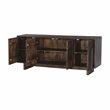 Pemberly Row 4-Door Solid Mango Wood Sideboard in Walnut Brown