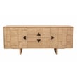 Pemberly Row Contemporary Solid Mango Wood Credenza in Neutral Beige