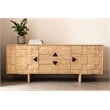 Pemberly Row Contemporary Solid Mango Wood Credenza in Neutral Beige