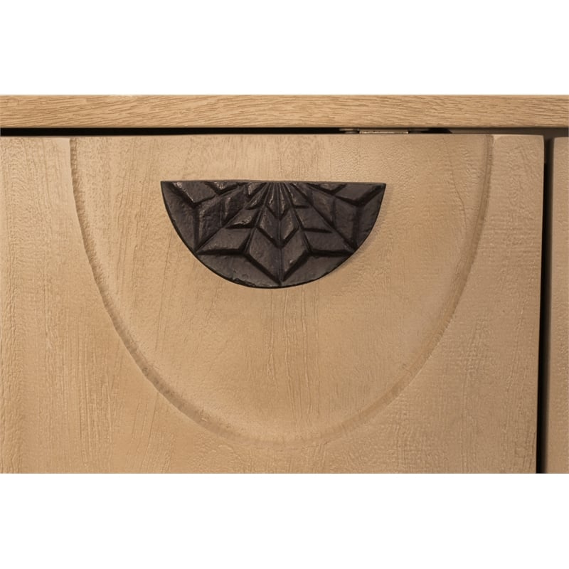 Pemberly Row 4-Door Solid Mango Wood Sideboard in Natural Finish
