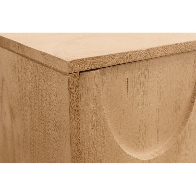 Pemberly Row 4-Door Solid Mango Wood Sideboard in Natural Finish