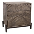 Pemberly Row Contemporary Solid Mango Wood Nightstand in Smoked Ash