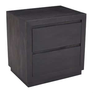 Pemberly Row 2-Drawer Solid Mango Wood Nightstand in Antique Brown