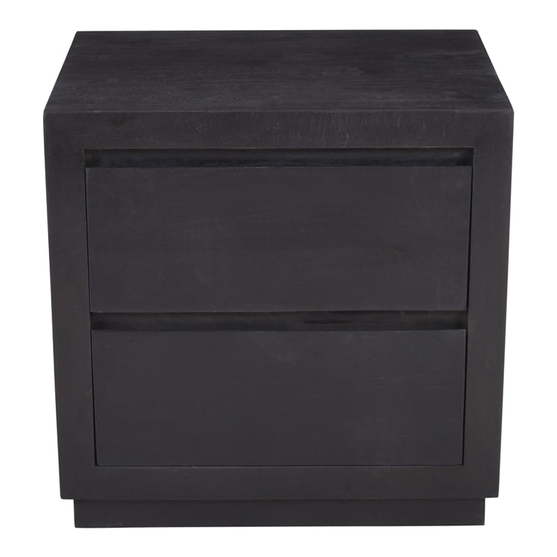 Pemberly Row 2-Drawer Solid Mango Wood Nightstand in Antique Brown