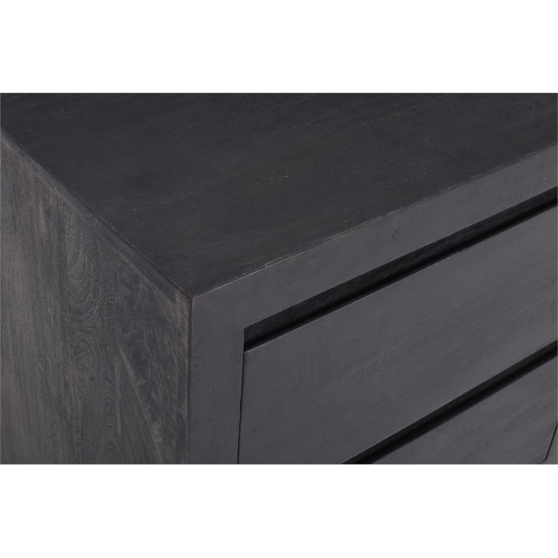 Pemberly Row 2-Drawer Solid Mango Wood Nightstand in Antique Brown